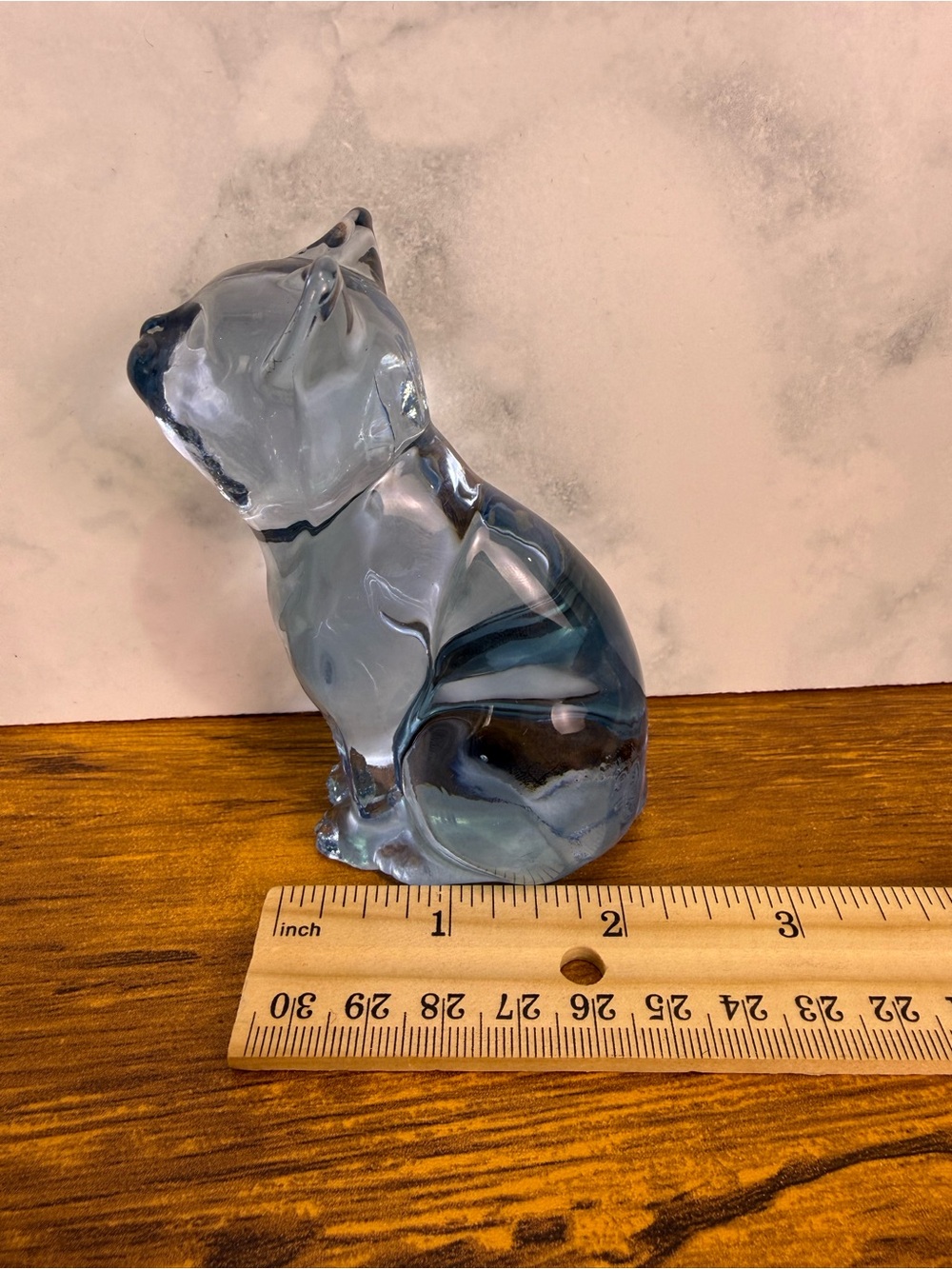 Fenton Curious Snobby Cat #5243 Aqua Blue Art Glass Kitten Figurine Foil Label - Picture 8 of 8